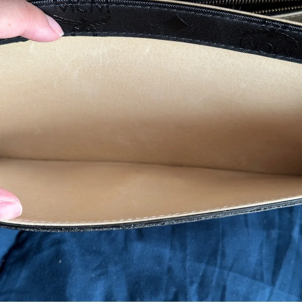 MCM Black Monogram Envelope Clutch with Gold Lock - Picture 15 of 16